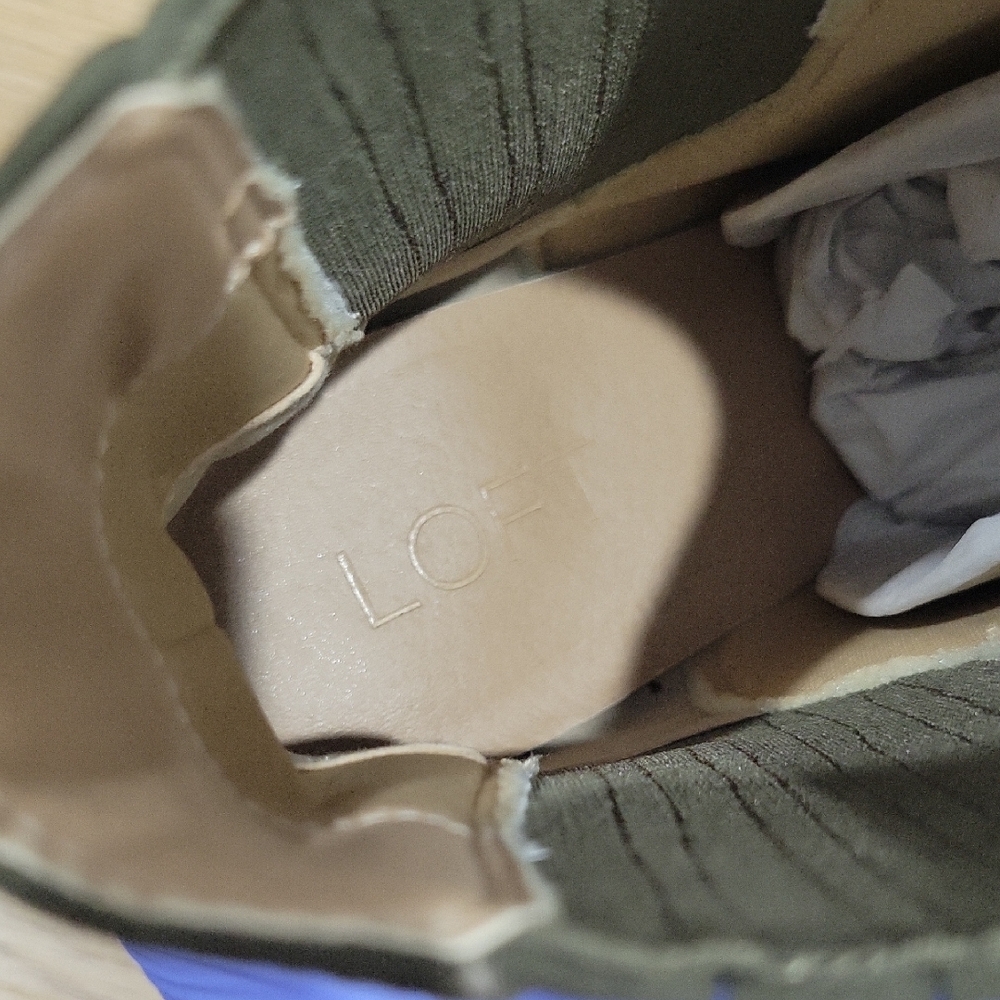 Olive Green Suede Ankle Boots - Picture 2 of 4
